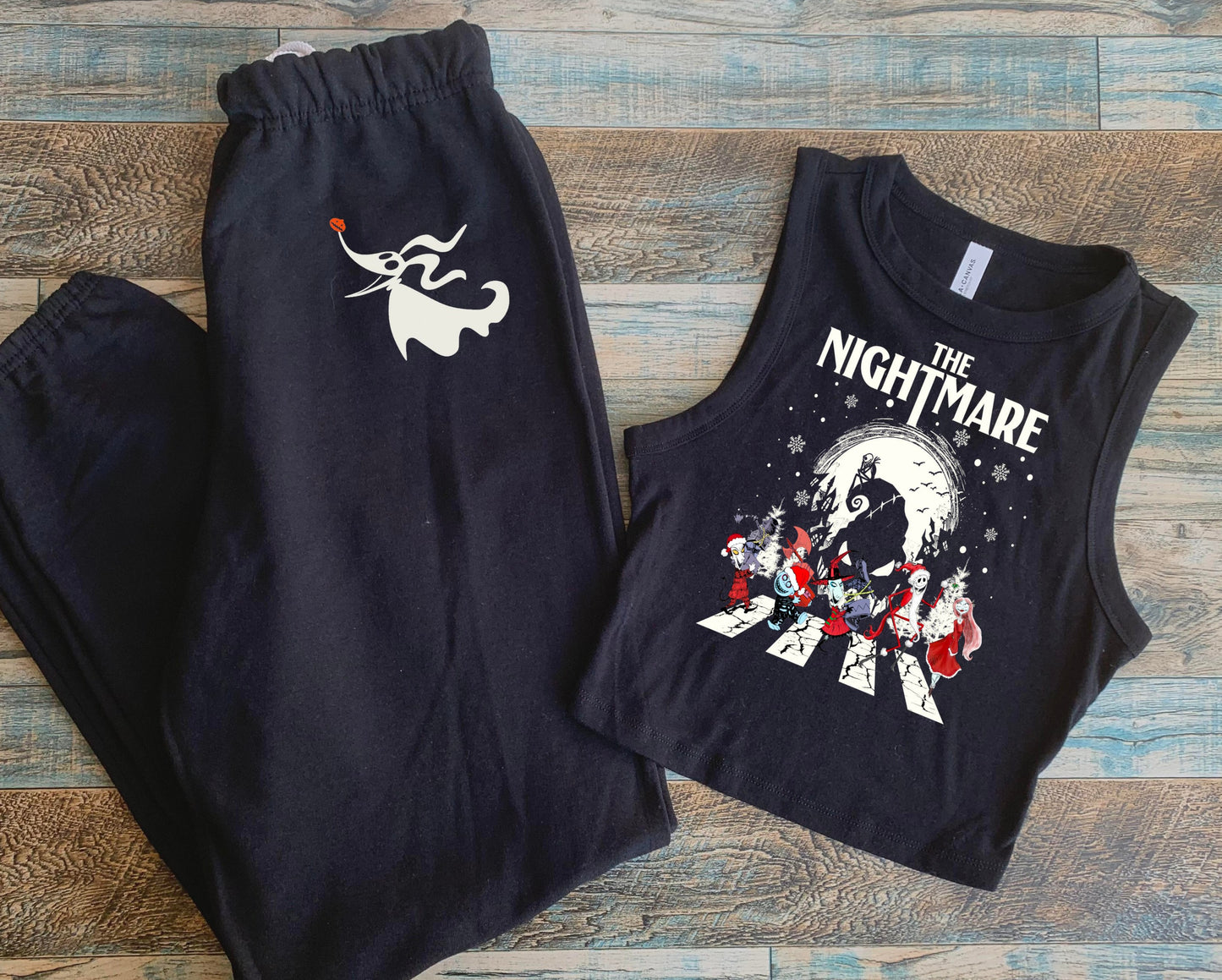 The Nightmare Christmas Crop and sweatpants